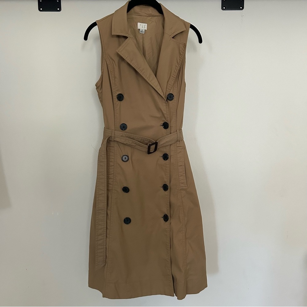 A New Day Sleeveless Long Trench Vest size Small